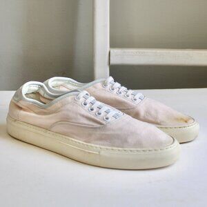 Koio Men's Portofino Pink Canvas Blue Leather Low Top Lace Up Sneakers Size 9 US